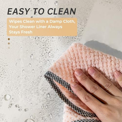 AmazerBath Stall Shower Curtain 36x72, Beige Shower Curtain Plastic, Small Shower Curtain Liner Cream Heavy Duty Thick PEVA, Walk in Shower Liner with 2 Weighted Stones and 6 Grommet Holes - color: Beige, size: 36"W x 72"L (Pack of 1)