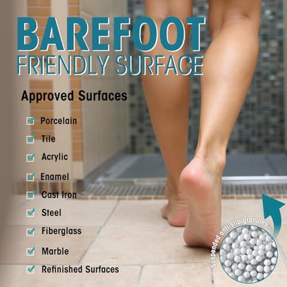 Tub Grip Anti-Slip Bath & Shower Floor Solution - Non-Slip Textured Coating for Slippery Fiberglass & Acrylic Bathtub or Showers - 6.76 Oz / 200ml