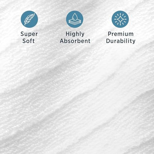 Welhome James 100% Cotton 6 Pack Hand Towels - Textured Stripe Towels, Soft & Absorbent, White - color: White, size: 6 Piece Hand Towel