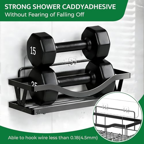 9 Pack Shower Caddy Adhesive Replacement Strips, Heavy Duty Clear Waterproof Sticky Hooks, No Drilling Wall Mount for Shower Shelves, Bathroom Storage, Kitchen Rack & Soap Holder - color: Transparent