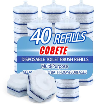 Compatible with Clorox Toilet Wand – Disposable Toilet Brush Head Refills (40 Count)