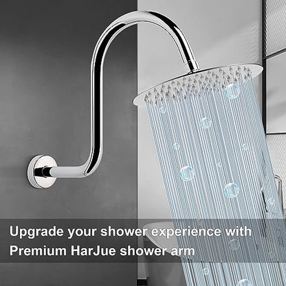 S Shaped Shower Arm, High Rise Shower Head Extension Pipe Standard 1/2" Connection with Flange, Awesome Shower Experience-Stainless Steel Bathroom Accessory(13 Inch 2-S Shape, Chrome Finish) - color: Chrome Finish, style: 13" 2 Shape