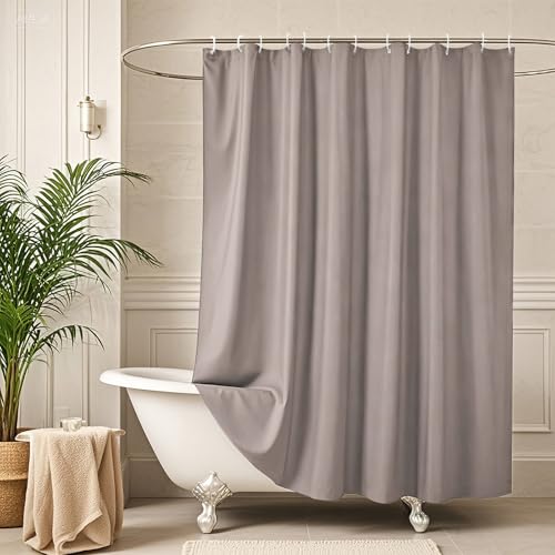 AooHome Stall Size 36x72 Inch Shower Curtain Liner, Half Size Solid Shower Curtain with Hooks, Weighted Hem, Waterproof, Chocolate - color: Chocolate, size: 36"W x 72"L (Pack of 1)