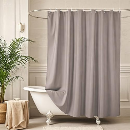 AooHome Extra Long Shower Curtain 72x78 Inch, Fabric Shower Curtain Liner for Hotel with Hooks, Weigthed Hem, Water Repellent, Chocolate - color: Chocolate, size: 72"W x 78"L (Pack of 1)