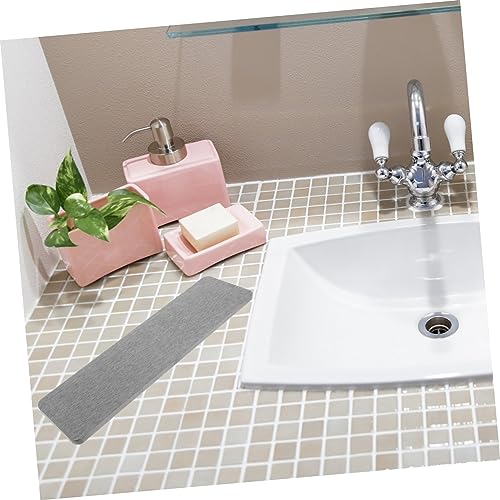 PRETYZOOM Diatomite Absorbent Mat for Bathroom Countertop Rectangle Water Resistant Pad for Hand Mouthwash Cups and Toothbrushes Deep and Quick Dry