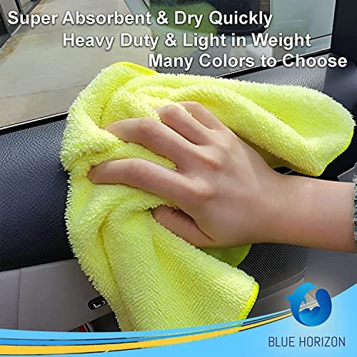 Microfiber Cleaning Towels, 24 Pack, Double Sided Ultra Soft Plush Washcloth, All Purpose Premium Microfiber Detailing Cleaning Cloths Shop Towels(16" x 16", Navy Blue) - color: Navy Blue