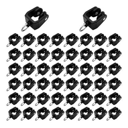 50PCS Black Curtain Track Rollers, Plastic Ceiling Rail Gliders for Window Shower Bendable Flexible Track System - color: Black