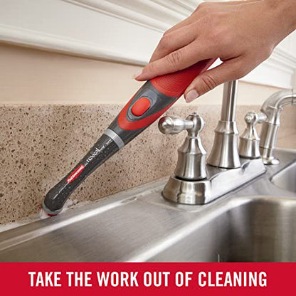 Rubbermaid Reveal Power Scrubber with Multi-Purpose Head, Cordless Electric Battery Powered Scrub Brush, Water Resistant, for Home/Kitchen/Bathroom/Grout/Tile/Shower/Tub - style: 2-Piece Kit