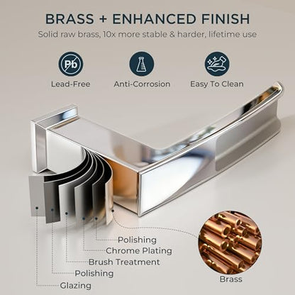 FORIOUS Roman Bathtub Faucet 3 Hole Deck Mount with 2 Handle Chrome | Tub Faucet for 3-Hole Set, 6-12" Centered Distance, Widespread Garden Bath Tub, Waterfall Spout, High Flow, Brass - color: Chrome