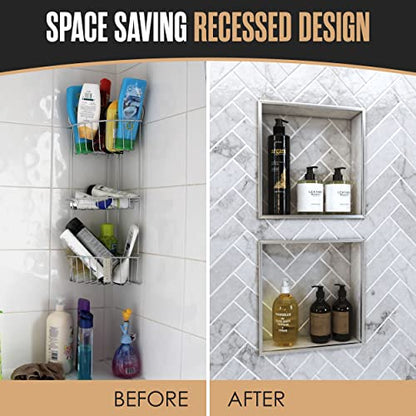 Shower Niche, Shower Niche Insert Tile Ready, 12x28 (13x29), Prefab Box | Houseables Recessed Bathroom Storage, In Wall Shelf, Cubby Inserts, Recessed Shampoo Soap Caddy, Inset Shelves, Built In Nook - size: 12 x 28 inches (ID)