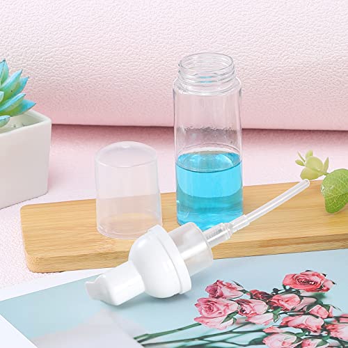 GliSun 36 Pcs Foam Pump Bottle 2oz Empty Refillable Mini Dispenser | for Lash Cleanser, Shampoo, Lotion, Hand Sanitizer, Cosmetics, Castile Soap, BPA-Free, Travel Size - color: Clear