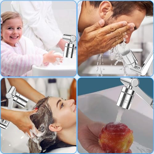 London Sunshine 1440° Swivel Faucet Extender, 2 Spray Modes Faucet Aerator Attachment with 360° Rotating Arm, Sink Tap Head Replacement for Kitchen & Bathroom Faucets with 20mm/22mm/24mm Threads - color: 1 Piece 1440°