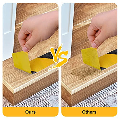 Anti Slip Tape, Waterproof Self Adhesive Yellow/Black 2"x16Ft Grip Tape | High Visibility Safety Warning Tape, High Traction Wear Resistant for Stairs, Walkways, Ramps & Industrial Areas - size: 2 Inch x 16 Feet