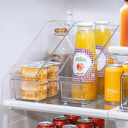 Sorbus Roll Out Bottle Organization Bins - Pantry Under Sink Organizer with Wheels & Handles, Clear Plastic Organizing Containers for Bottles & Cleaning Supplies - Kitchen Cabinet Laundry Room Storage - style: Slant