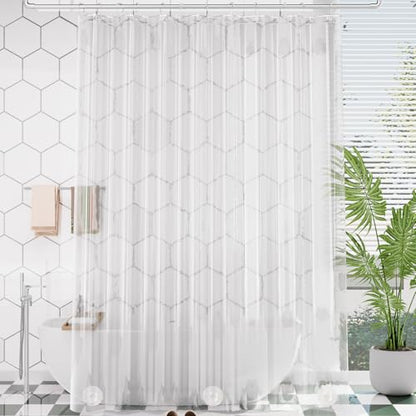 AmazerBath Extra Long Shower Curtain Clear 108 Inches Long, Plastic Floor to Ceiling Shower Curtain Extra Tall, Heavy Duty PEVA with 3 Weighted Stones and 12 Grommet Holes, 72x108 Inches - color: 8g Clear, size: 72"W x 108"L (Pack of 1)