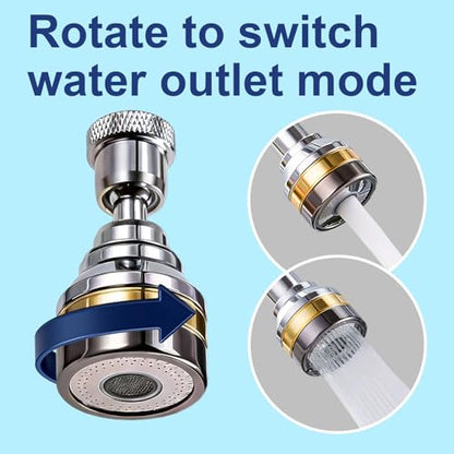 360° Swivel Kitchen Faucet Aerator Replacement 2-function Kitchen Faucet Sprayer Attachment Faucet Nozzle Attachment Water-Saving Faucet Head Replacement Part 55/64'' Female Thread,Short - size: SHORT