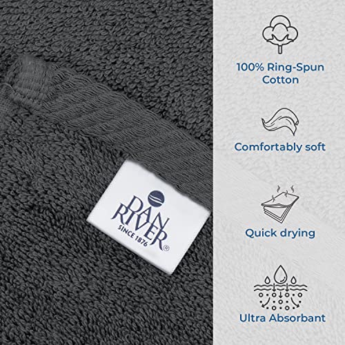 DAN RIVER Pack of 1 Oversized Bath Sheet, 40 x 80 Inches, Grey | 100% Cotton Jumbo Bath Towel with Extra Large Coverage, Lightweight Feel, Super Soft & Quick Dry - color: Grey, size: 40x80" Oversized Bath Sheet