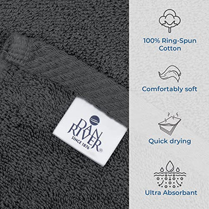 DAN RIVER Pack of 1 Oversized Bath Sheet, 40 x 80 Inches, Grey | 100% Cotton Jumbo Bath Towel with Extra Large Coverage, Lightweight Feel, Super Soft & Quick Dry - color: Grey, size: 40x80" Oversized Bath Sheet