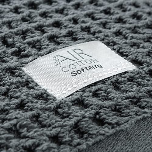 Softerry Waffle Bath Towel Set - 100% Soft Cotton - Plush and Extra Absorbent - Luxury Hotel & Spa Quality - Fade Resistant - Eco-Friendly (Space Gray, Set of 4 Bath) - color: Space Gray, size: Set of 4 Bath