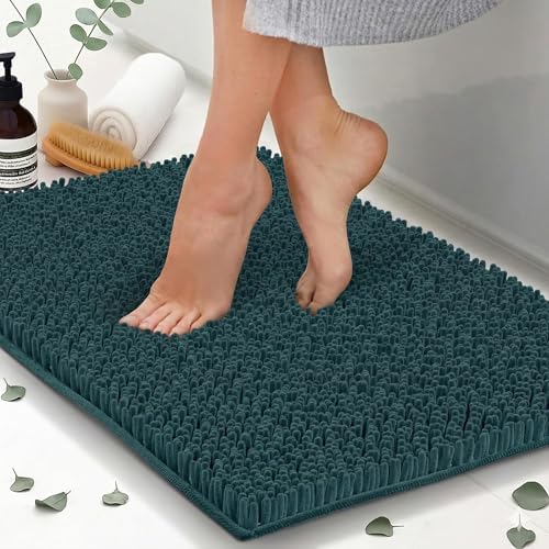 Runner Chenille Bath Mats 71"x21", Plush Absorbent Quick Dry, Soft & Machine Washable, Non Slip Carpet for Bathroom, Thick Bathroom Rugs, Shower Restroom Rug Mat, Alfombras De Bano, Bathrugs - color: Teal, size: 71" x 21" (Runner)