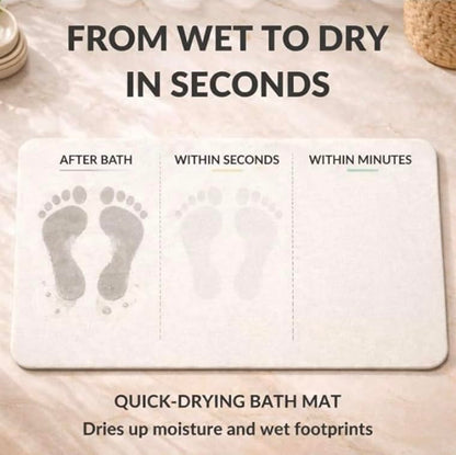 Stone Bath Mat – Diatomaceous Earth Quick Drying Non-Slip Bathroom Mat Rug– Absorbent Diatomite Shower Mat, Durable & Easy to Clean, Modern, 23.6" x 15.3", (White - Marble) - color: White - Marble