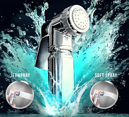 Handheld Toilet Bidet Sprayer - Shattaf Set, Jet Spray with Easy Installation, Muslim Shower for Feminine wash, Baby Cloth Diaper, Personal Hygiene, 120cm Stainless Steel Hose Pipe, Chrome