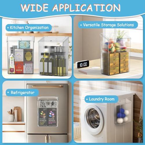 Sealegend Magnetic Trash Can with Lid, Space Saving Lint Bin Clear | Wastebasket for Kitchen, Refrigerator, Cabinet, Bathroom & Laundry Room - color: Clear