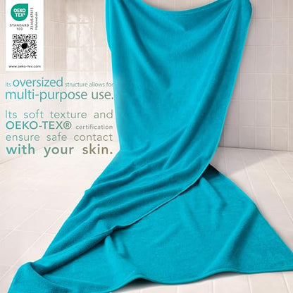 Cotton Paradise 100% Cotton Turkish Towel, Soft Absorbent Quick Dry, 40x80 Oversized Bath Sheet Towel, Ocean Aqua - color: Ocean Aqua, size: 40"x80"
