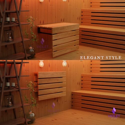 20" Folding Wall Mounted Handmade Teak Wood Large Shower Seat with Legs, ADA Compliant Durable Bath Bench, Sturdy Space-Saving Bathroom Stool, Water-Resistant Compact Chair (Natural, Extra Large) - color: Natural