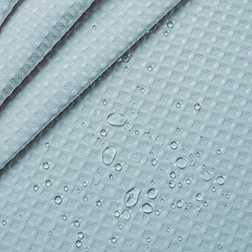 Barossa Design Waffle Weave Stall Shower Curtain Fabric 36 x 72 Inch, Blue | Hotel Luxury Spa, 230 GSM Thick Fabric, Water Repellent, Machine Washable, 36W x 72H for Bathroom Stall - color: Fog Blue, size: 36"W x 72"L (Pack of 1)