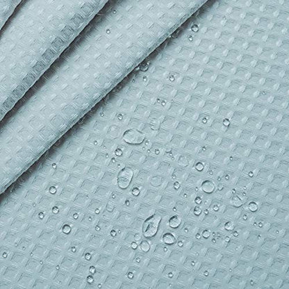 Barossa Design Waffle Weave Stall Shower Curtain Fabric 36 x 72 Inch, Blue | Hotel Luxury Spa, 230 GSM Thick Fabric, Water Repellent, Machine Washable, 36W x 72H for Bathroom Stall - color: Fog Blue, size: 36"W x 72"L (Pack of 1)