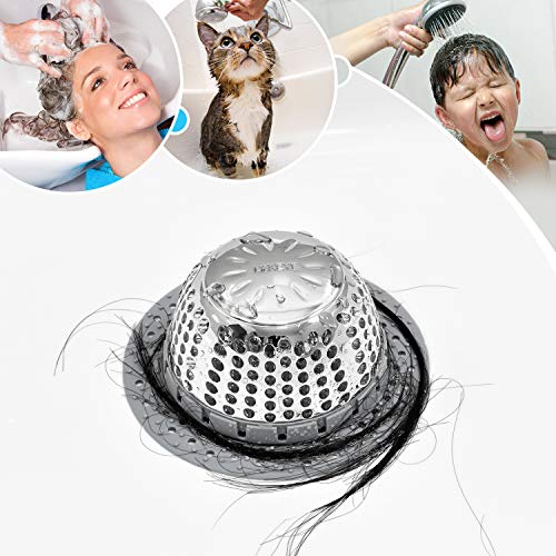 LEKEYE Drain Hair Catcher/Bathtub Drain Cover/Drain Protector for Pop-Up & Regular Drains(Patented Product) - color: Gray
