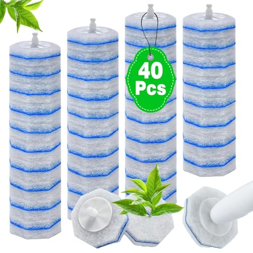 Toilet Brush for Clorox, Toilet Bowl Cleaner Refill Pads,40 Count | Compatible with Clorox Toilet System, Pre-Loaded Cleaner, 3-Layer Scrub Pads, 4X Cleaning Power ,for Toilet&Bathroom Cleaning - size: 1 Count (Pack of 40)