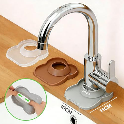 Silicone Faucet Mat for Kitchen Tap Compact Sink Splash Guard Protectors Behind Draining,Grey 2PCS - color: GreyX2