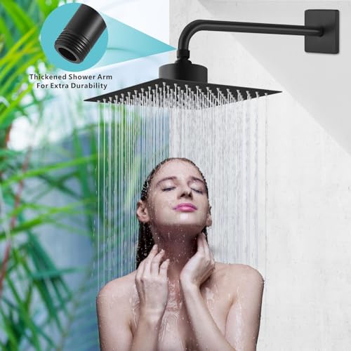 Shower Arm with 3.5" Flange, 15 Inch Wall Mount Replacement Shower Head Arm For Fixed Shower Heads and Handheld Showerhead, Matte Black - color: Matte Black, style: 15 Inch