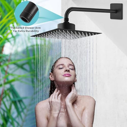 Shower Arm with 3.5" Flange, 15 Inch Wall Mount Replacement Shower Head Arm For Fixed Shower Heads and Handheld Showerhead, Matte Black - color: Matte Black, style: 15 Inch