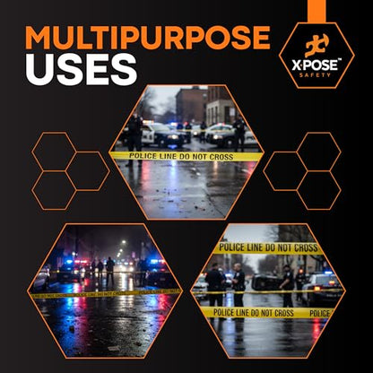 Xpose Safety Yellow Police Line Do Not Cross Tape – (2 Rolls) | 3" x 1000' High-Visibility Barricade Tape for Construction Sites, Hazards, Crime Scenes - color: Police Line Do Not Cross, size: 2 Mil