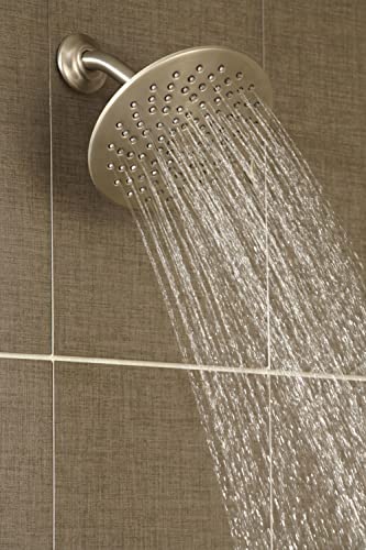 Moen S6320EPBN Velocity Eco-Performance Two-Function Rain Shower Shower Head with Immersion Technology, 8-Inch, Brushed Nickel - color: Brushed Nickel, style: Eco-Performance