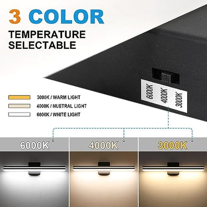 SineRise LED Modern Bathroom Vanity Light Bar (32-Inch, 3000K/4000K/6000K), Matte Black Dimmable Modern Acrylic Bathroom Wall Lighting Fixtures Over Mirror - color: Matte Black, size: 32-Inch
