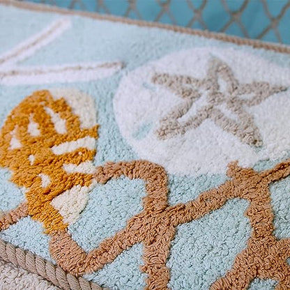 Avanti Linens - Coastal Bathroom Rug 20x30, Soft & Absorbent Cotton | Soft & Absorbent Cotton, Coastal Design, Non-Slip Backing, Machine Washable, Everyday Comfort - size: 1'8" x 2'6" (Rectangular)
