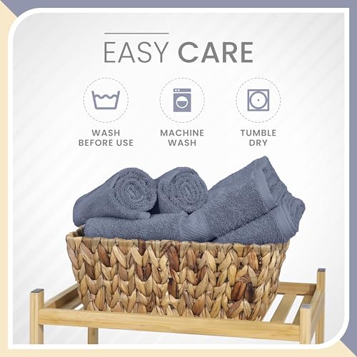 Martex 6-Piece 100% Ringspun Cotton Towel Set, Heather Blue | Quick Dry, Super Absorbent & Soft, Lightweight, 2 Bath, 2 Hand, 2 Wash Cloths - color: Heather Blue