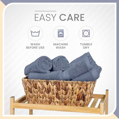 Martex 6-Piece 100% Ringspun Cotton Towel Set, Heather Blue | Quick Dry, Super Absorbent & Soft, Lightweight, 2 Bath, 2 Hand, 2 Wash Cloths - color: Heather Blue