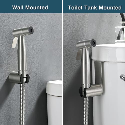 Premium Handheld Bidet Spray for Toilet | Adjustable Water Pressure | Leak-Proof Stainless Steel Toilet Bedit Sprayer | Muslim Shower | Cloth Diaper Washer Extra 1 Bidet Sprayer - color: Brushed Nickel, style: 2 Bidet Sprayer