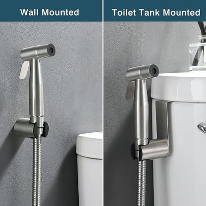 Premium Handheld Bidet Spray for Toilet | Adjustable Water Pressure | Leak-Proof Stainless Steel Toilet Bedit Sprayer | Muslim Shower | Cloth Diaper Washer Extra 1 Bidet Sprayer - color: Brushed Nickel, style: 2 Bidet Sprayer