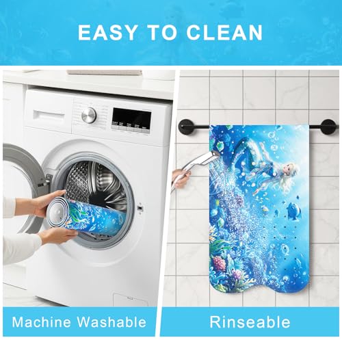 Upgrade Cartoon Baby Bath Mat Non Slip - 40"x16" Extra Long Bathtub Mat for Baby Eco Friendly Durable Bath Mat for Tub Non Slip Kids Tub Mat with Suction Cups, Machine Washable and No Fading, Mermaid - color: H-mermaid-5