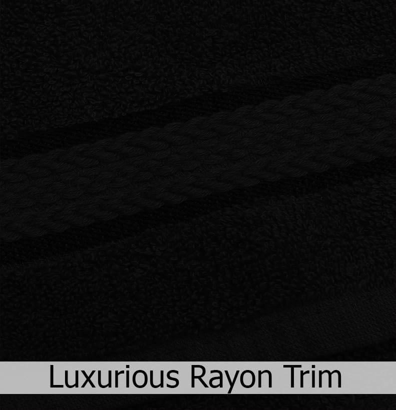 COTTON CRAFT Ultra Soft 6 Piece Towel Set - 100% Cotton Towels - Black | Absorbent 580 GSM Quick Dry Everyday Premium Luxurious Bathroom Towels - 2 Large Bath Towels, 2 Hand Towels, 2 Washcloths - color: Black, size: 6 Piece Towel Set