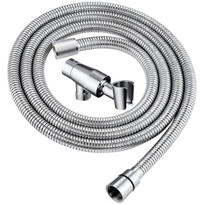 G-Promise All Metal Shower Head Holder with 71 Inch Hose(Chrome) | All Metal Construction, Adjustable Bracket, Flexible Tangle-free Hose, Standard Connection Thread, Easy Install - color: Chrome