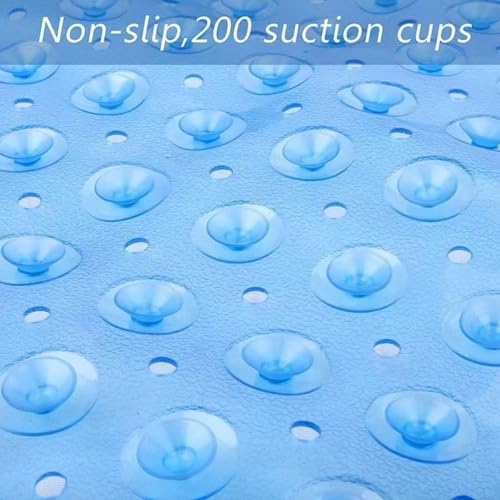 Long Bath Tub Mat, Non-Slip with 200 Suction Cups, Soft and Flexible, 15.75 x 39.37 Inch (Gray) - color: Gray