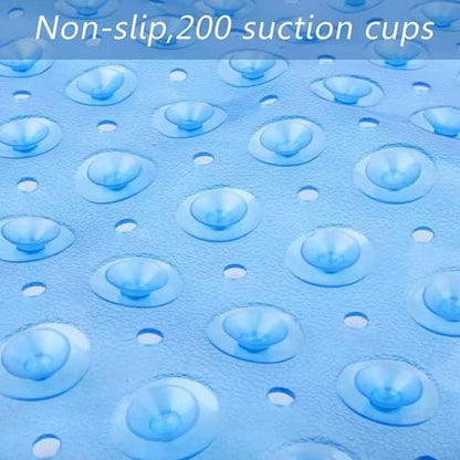 Long Bath Tub Mat, Non-Slip with 200 Suction Cups, Soft and Flexible, 15.75 x 39.37 Inch (Gray) - color: Gray