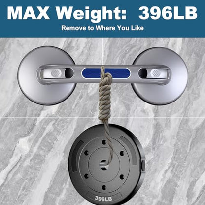 New Shower Handle Shower Grab Bars for Bathtubs and Showers,Strong Hold Suction Cup Grip Grab,Bath Handle for Handicap Elderly Seniors Bathroom Safety Grab Bar（Silver Blue）